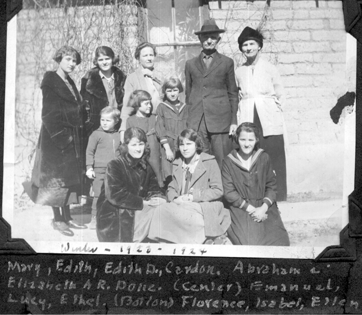 Edith Done, parents and children, 1923-1924